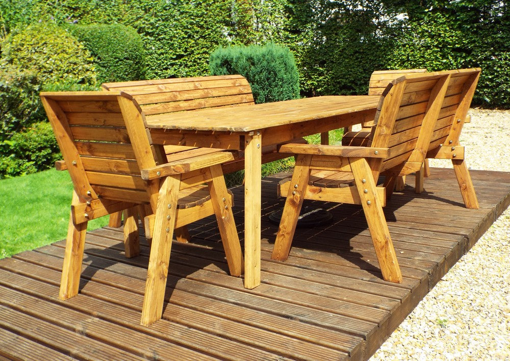 Charles Taylor 8 Seat Rectangular Table Combi Scandinavian Redwood Garden Furniture