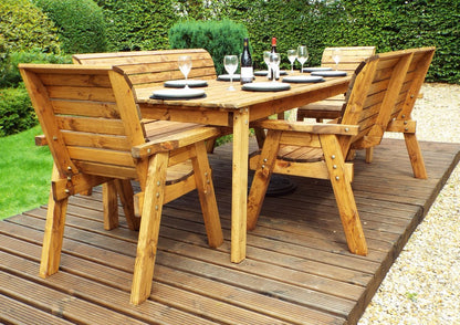 Charles Taylor 8 Seat Rectangular Table Combi Scandinavian Redwood Garden Furniture