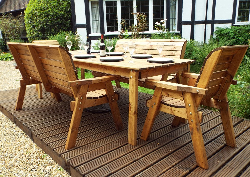 Charles Taylor 8 Seat Rectangular Table Combi Scandinavian Redwood Garden Furniture