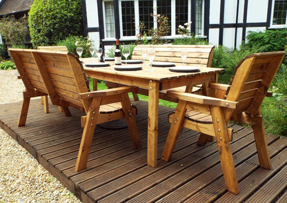 Charles Taylor 8 Seat Rectangular Table Combi Scandinavian Redwood Garden Furniture