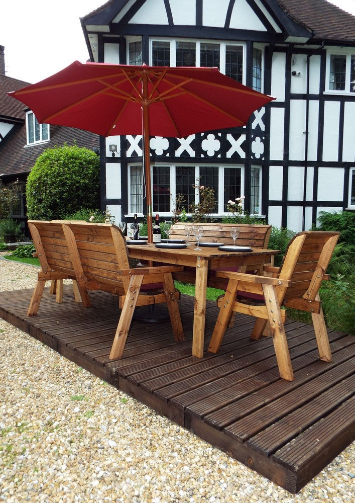Charles Taylor 8 Seat Rectangular Table Combi Scandinavian Redwood Garden Furniture