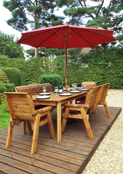 Charles Taylor 8 Seat Rectangular Table Combi Scandinavian Redwood Garden Furniture