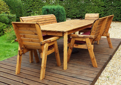 Charles Taylor 8 Seat Rectangular Table Combi Scandinavian Redwood Garden Furniture