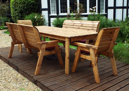 Charles Taylor 8 Seat Rectangular Table Combi Scandinavian Redwood Garden Furniture