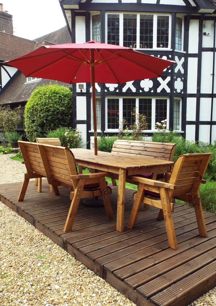 Charles Taylor 8 Seat Rectangular Table Combi Scandinavian Redwood Garden Furniture