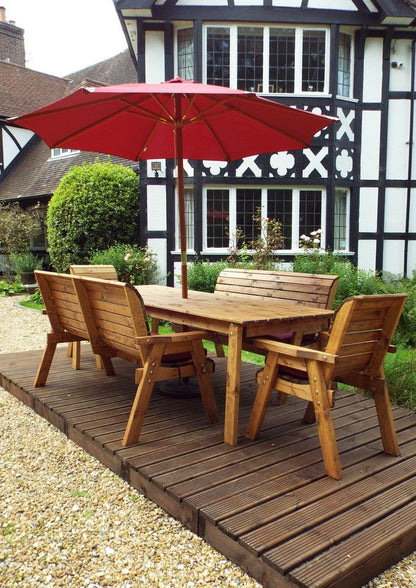 Charles Taylor 8 Seat Rectangular Table Combi Scandinavian Redwood Garden Furniture