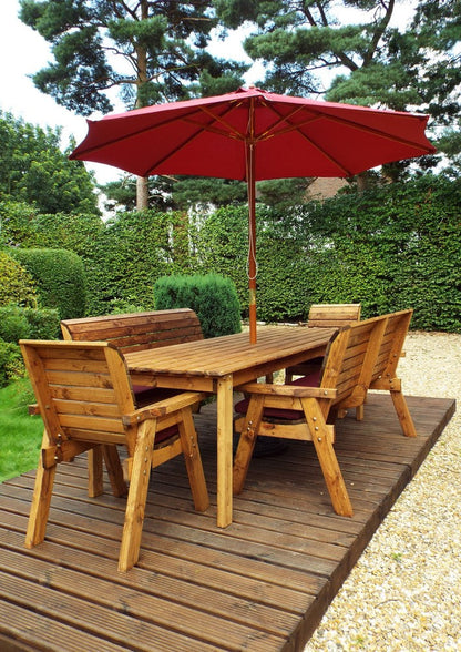 Charles Taylor 8 Seat Rectangular Table Combi Scandinavian Redwood Garden Furniture
