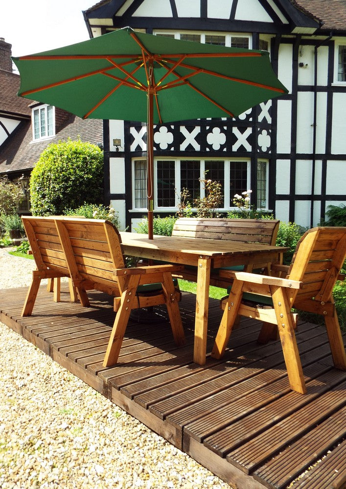 Charles Taylor 8 Seat Rectangular Table Combi Scandinavian Redwood Garden Furniture