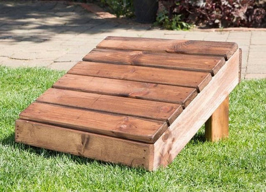 Scandinavian Redwood Garden Tete a Tete & Footstool by Charles Taylor - 2 Seats