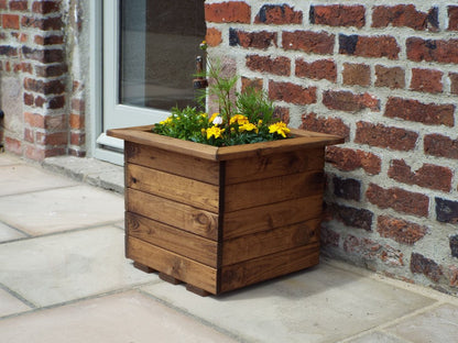Large Square Scandinavian Redwood Garden Planter