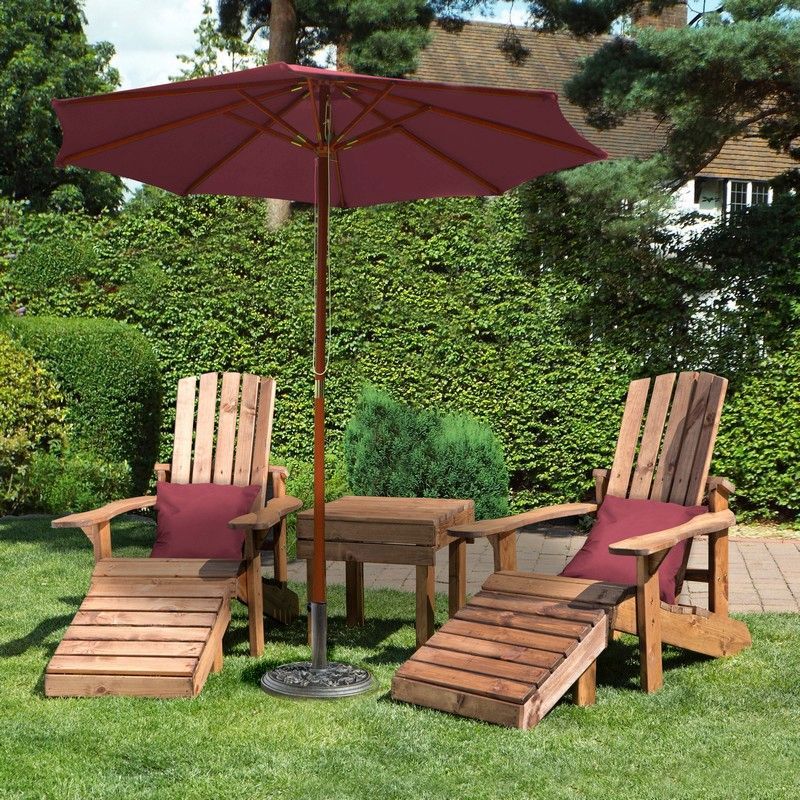 Scandinavian Redwood Garden Relaxer Set 2 Seats