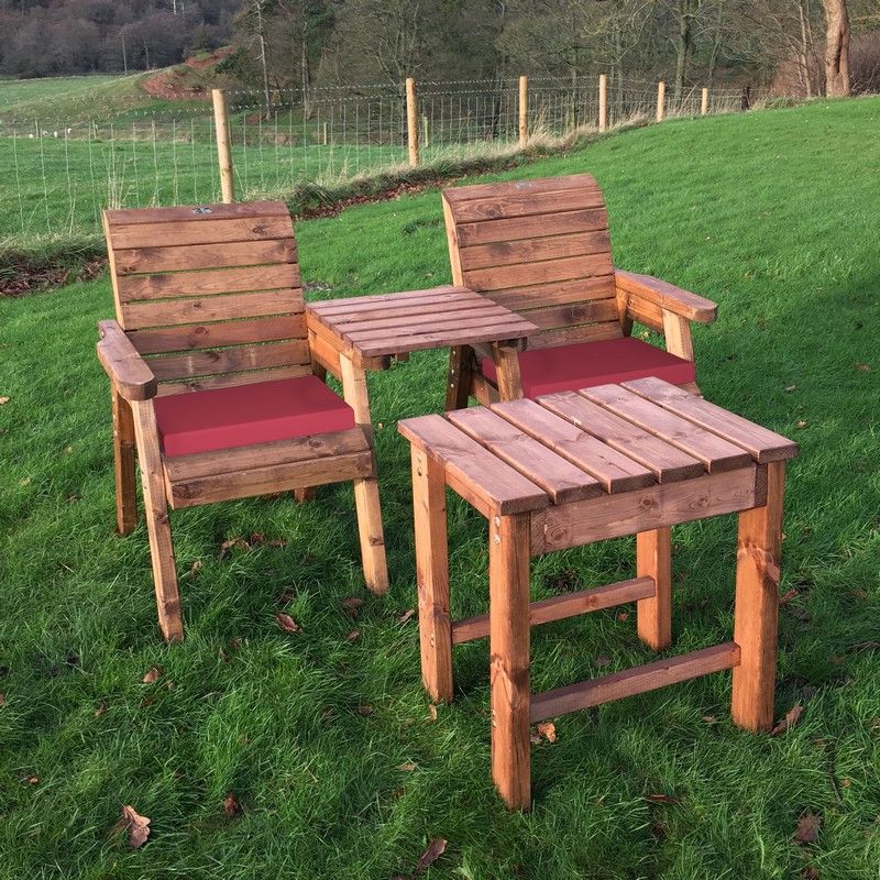Deluxe Garden Bistro Set 2 Seats Cushions