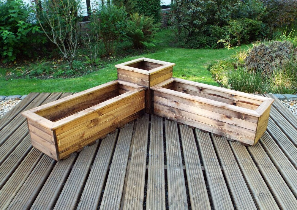 Scandinavian Redwood Garden Corner Planter by Charles Taylor