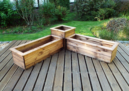 Scandinavian Redwood Garden Corner Planter by Charles Taylor