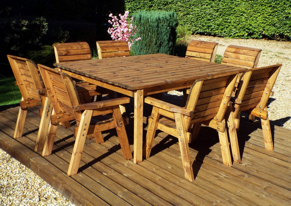 Charles Taylor 8 Seat Deluxe Chair Scandinavian Redwood Square Garden Furniture