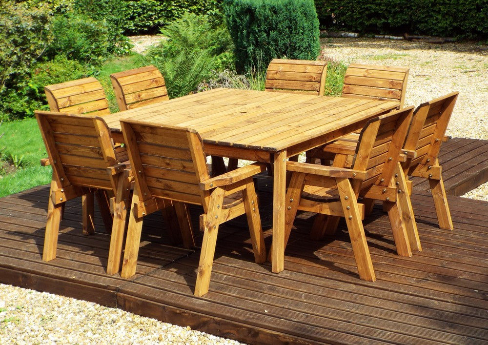 Charles Taylor 8 Seat Deluxe Chair Scandinavian Redwood Square Garden Furniture