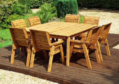 Charles Taylor 8 Seat Deluxe Chair Scandinavian Redwood Square Garden Furniture