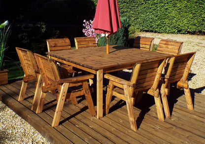 Charles Taylor 8 Seat Deluxe Chair Scandinavian Redwood Square Garden Furniture