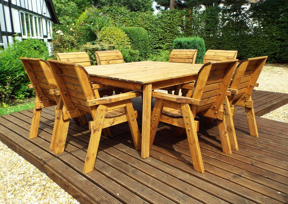Charles Taylor 8 Seat Deluxe Chair Scandinavian Redwood Square Garden Furniture
