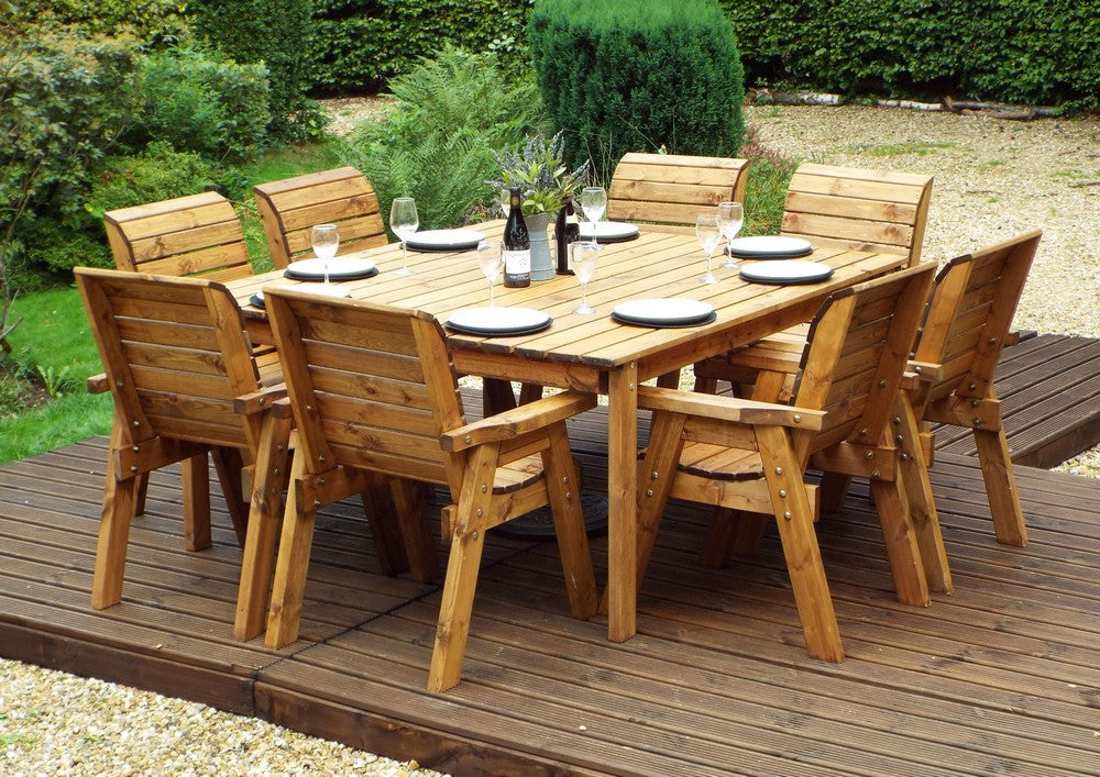 Charles Taylor 8 Seat Deluxe Chair Scandinavian Redwood Square Garden Furniture
