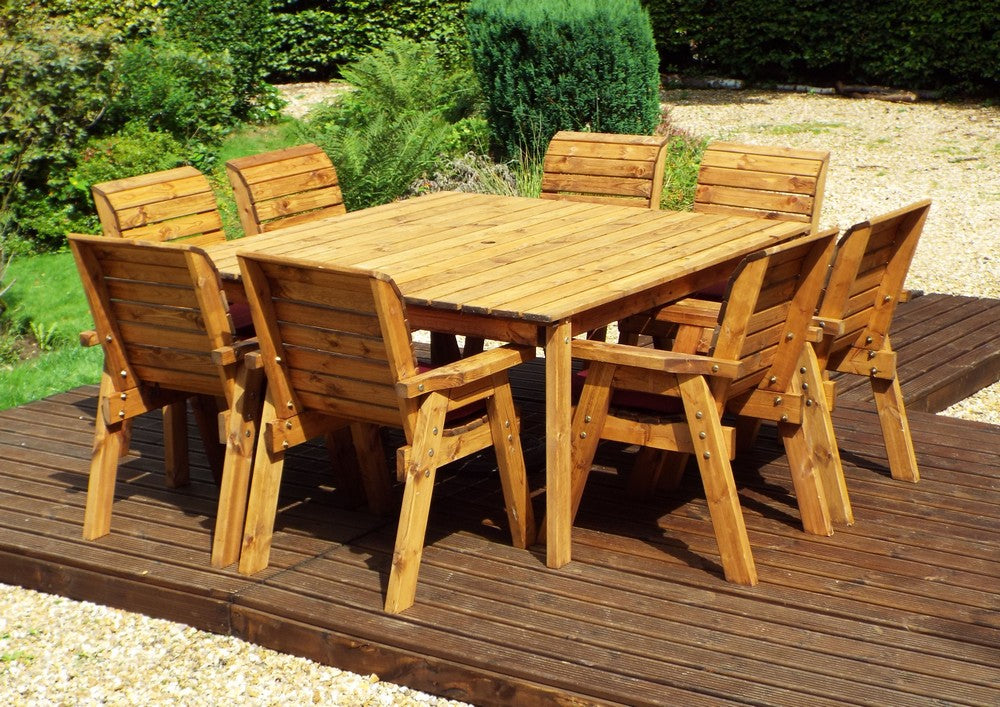 Charles Taylor 8 Seat Deluxe Chair Scandinavian Redwood Square Garden Furniture