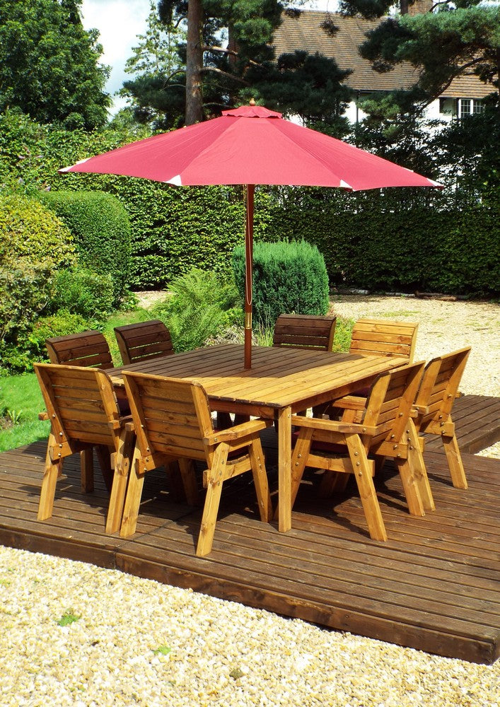 Charles Taylor 8 Seat Deluxe Chair Scandinavian Redwood Square Garden Furniture