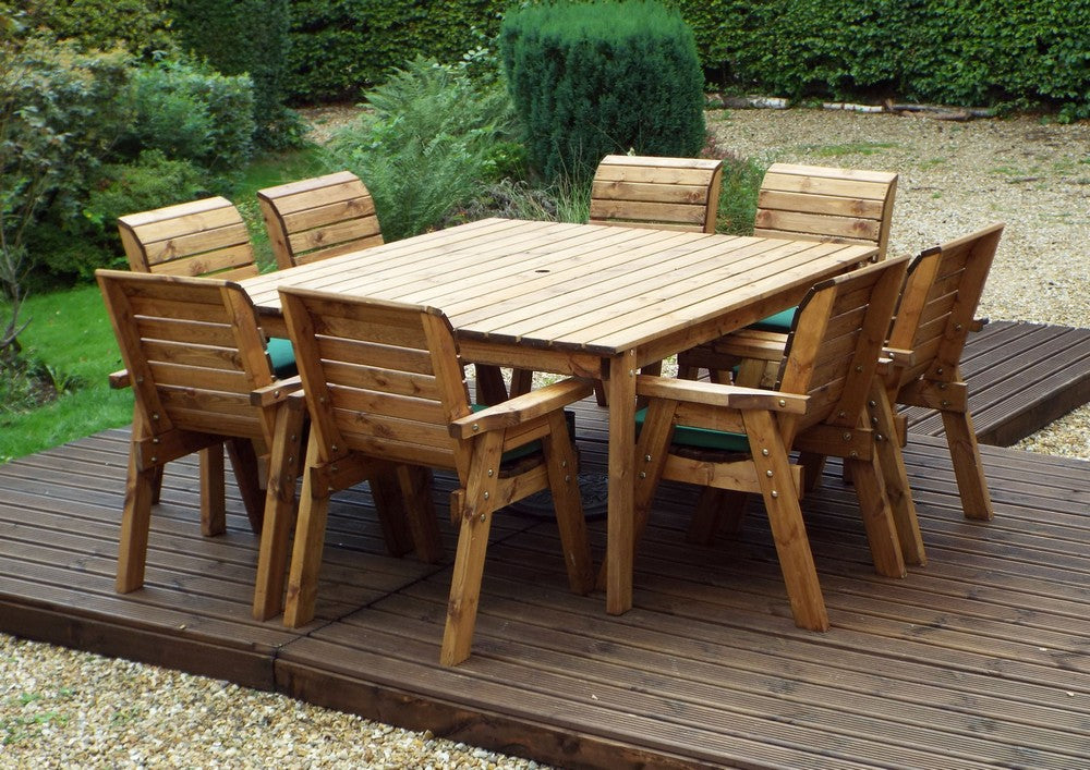 Charles Taylor 8 Seat Deluxe Chair Scandinavian Redwood Square Garden Furniture