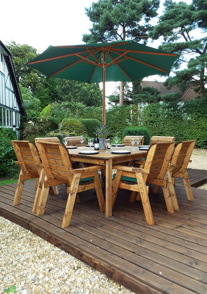 Charles Taylor 8 Seat Deluxe Chair Scandinavian Redwood Square Garden Furniture