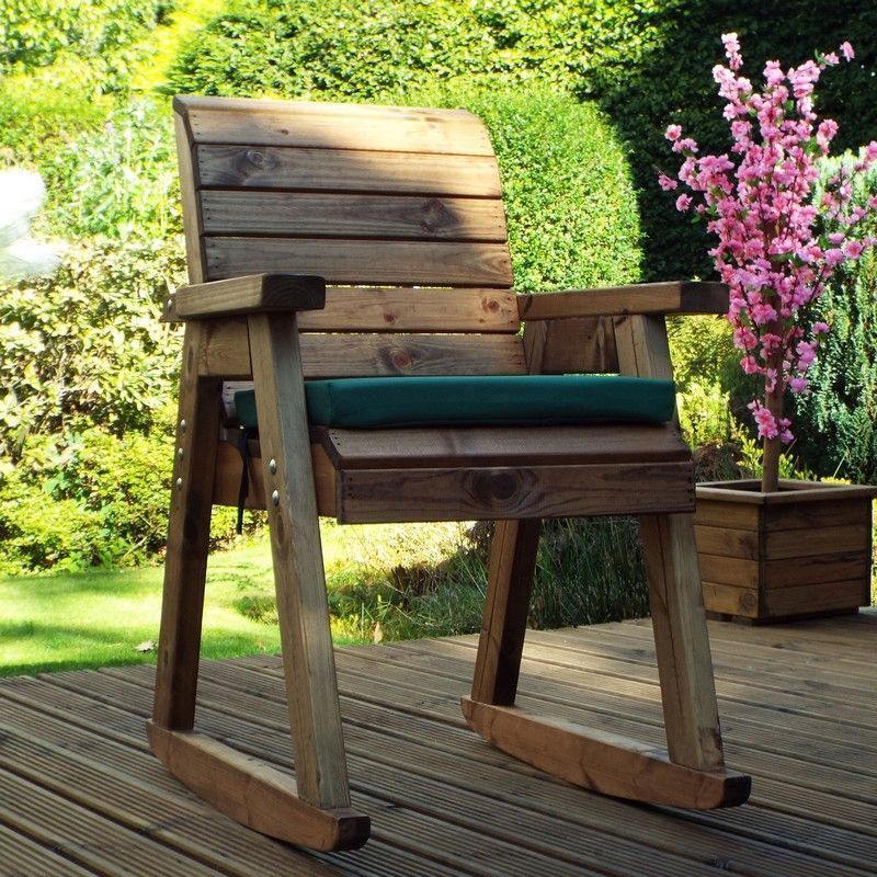 Scandinavian Redwood Natural Garden Rocking Chair Cushions