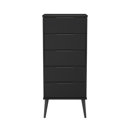 Hong Kong B Tall Tallboy Black 5 Drawers 109cm