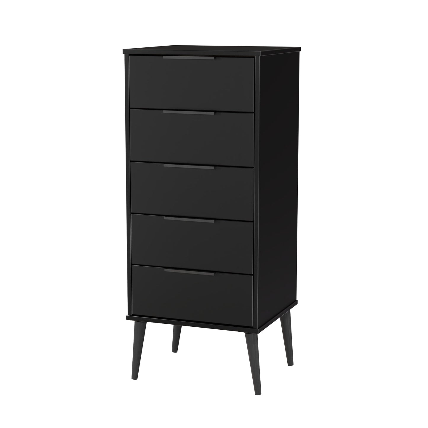 Hong Kong B Tall Tallboy Black 5 Drawers 109cm
