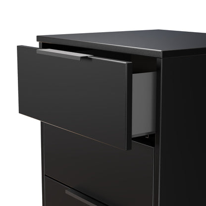 Hong Kong B Tall Tallboy Black 5 Drawers 109cm