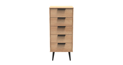 Hong Kong B Tall Tallboy Dark Oak 5 Drawers 109cm