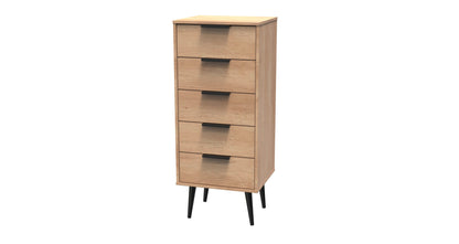 Hong Kong B Tall Tallboy Dark Oak 5 Drawers 109cm
