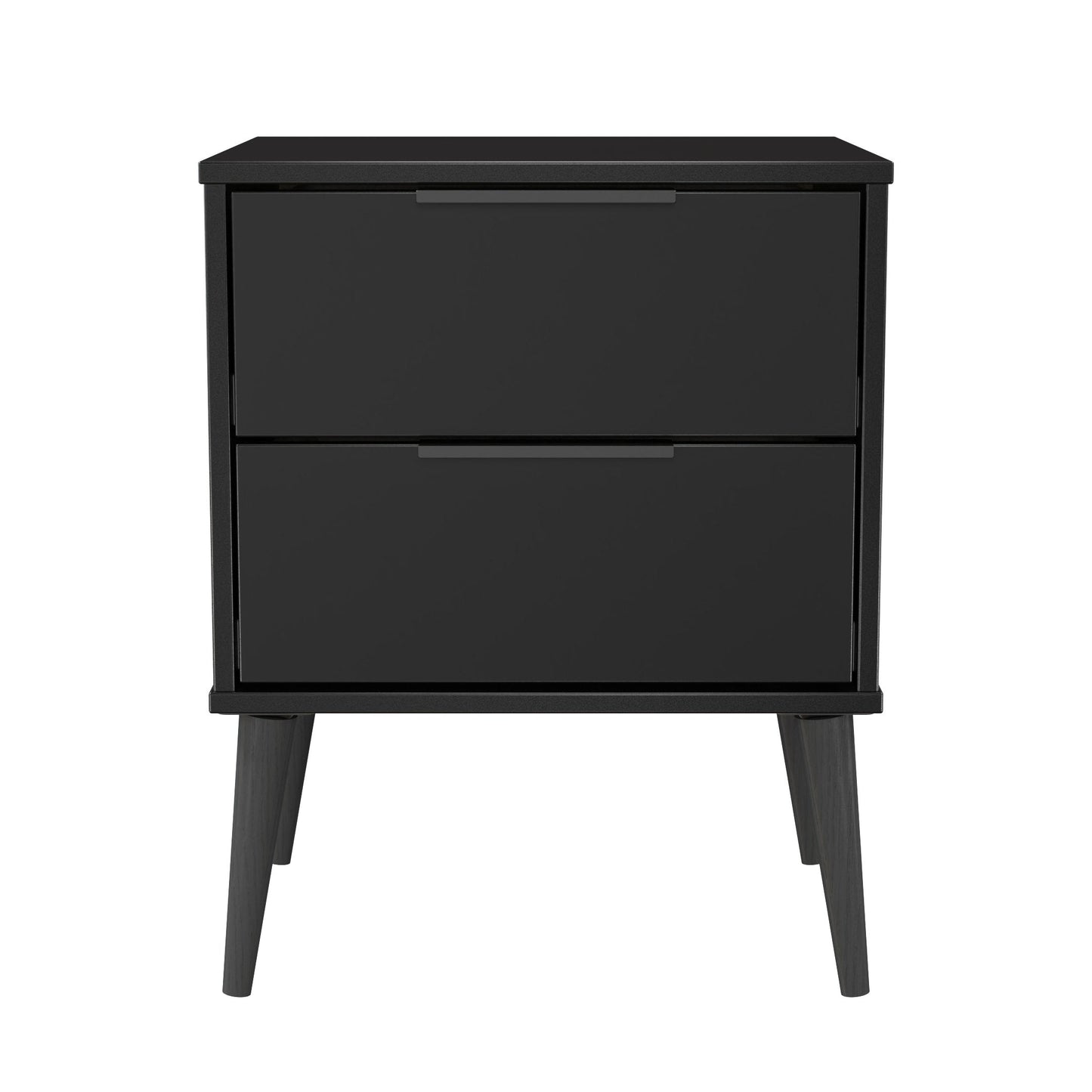 Hong Kong B Bedside Table Black 2 Drawers 60cm