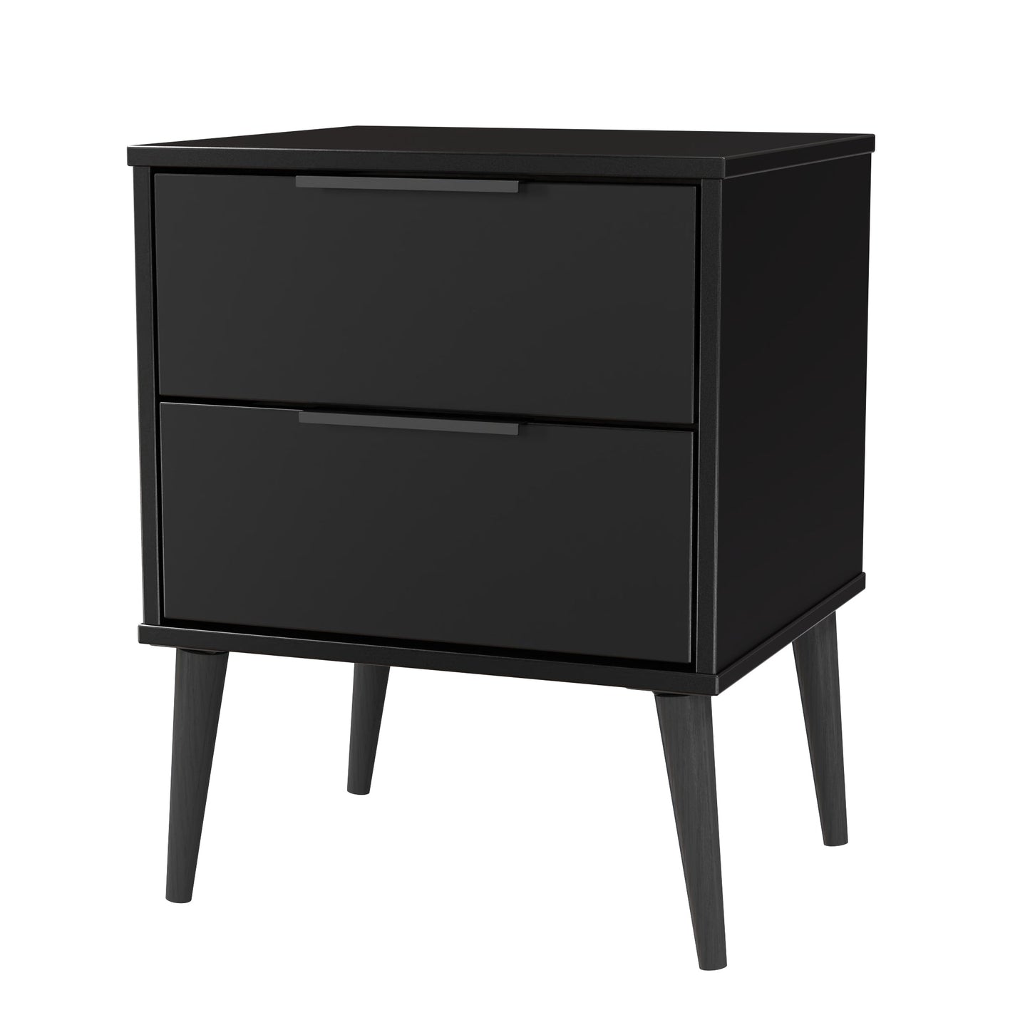Hong Kong B Bedside Table Black 2 Drawers 60cm