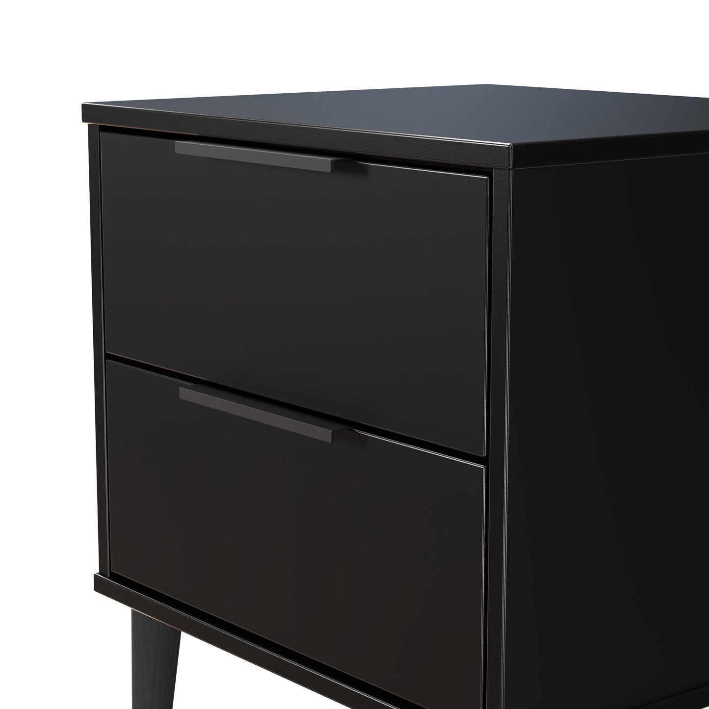 Hong Kong B Bedside Table Black 2 Drawers 60cm
