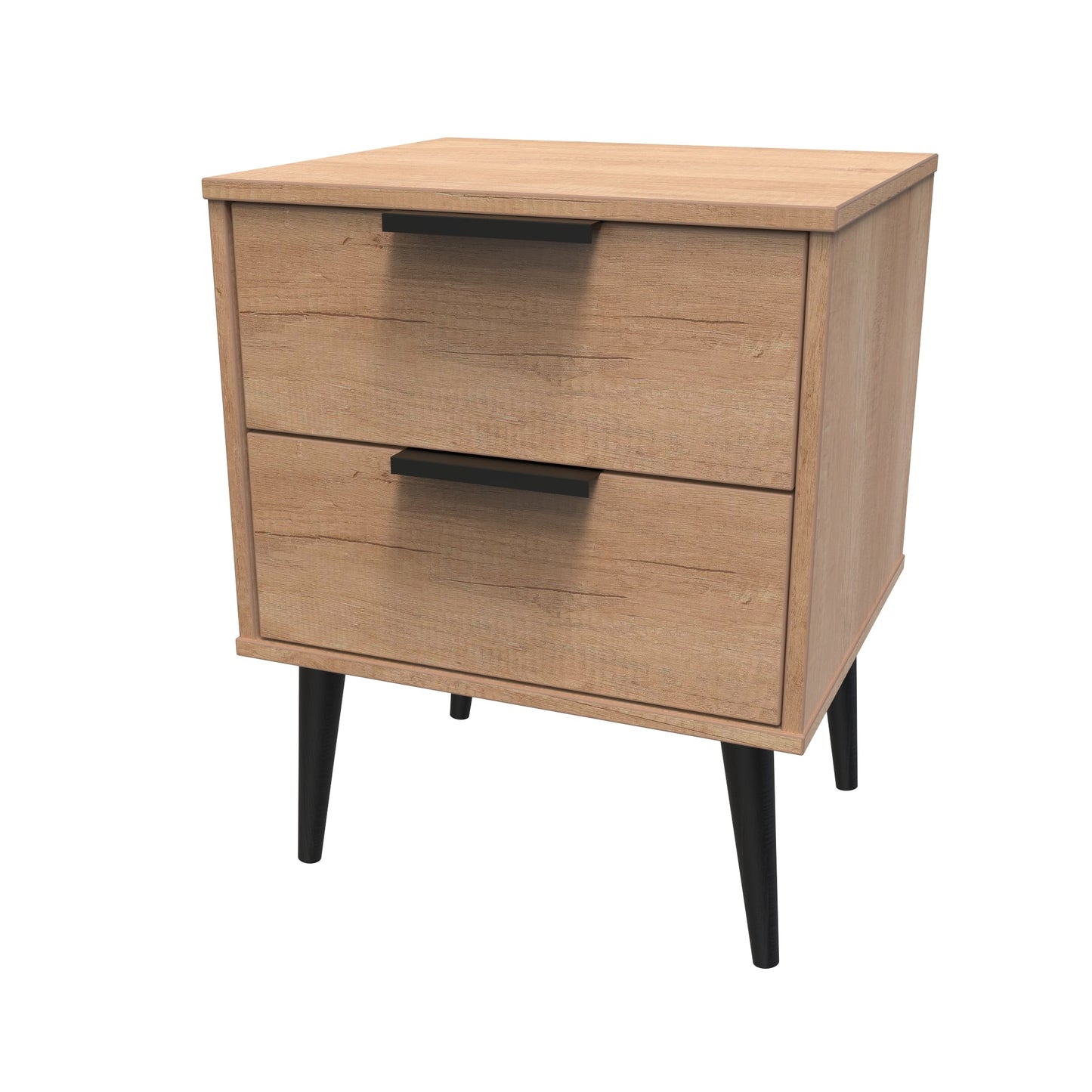 Hong Kong B Side Table Oak 2 Drawers 45cm