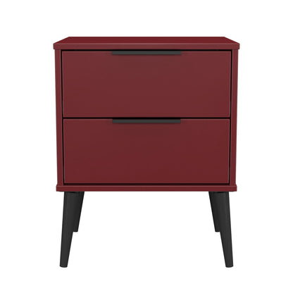 Hong Kong B Side Table Red 2 Drawers 60cm