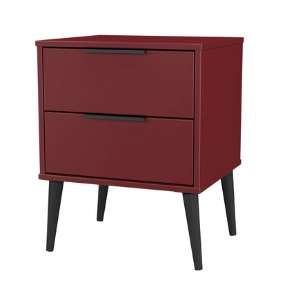 Hong Kong B Side Table Red 2 Drawers 60cm