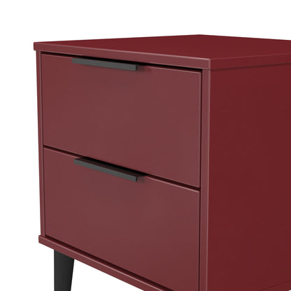 Hong Kong B Side Table Red 2 Drawers 60cm