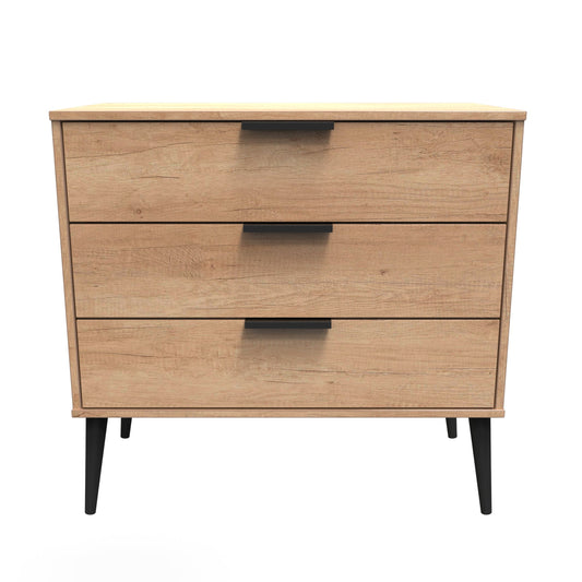 Hong Kong B Chest of Drawers Oak 3 Drawers 77cm