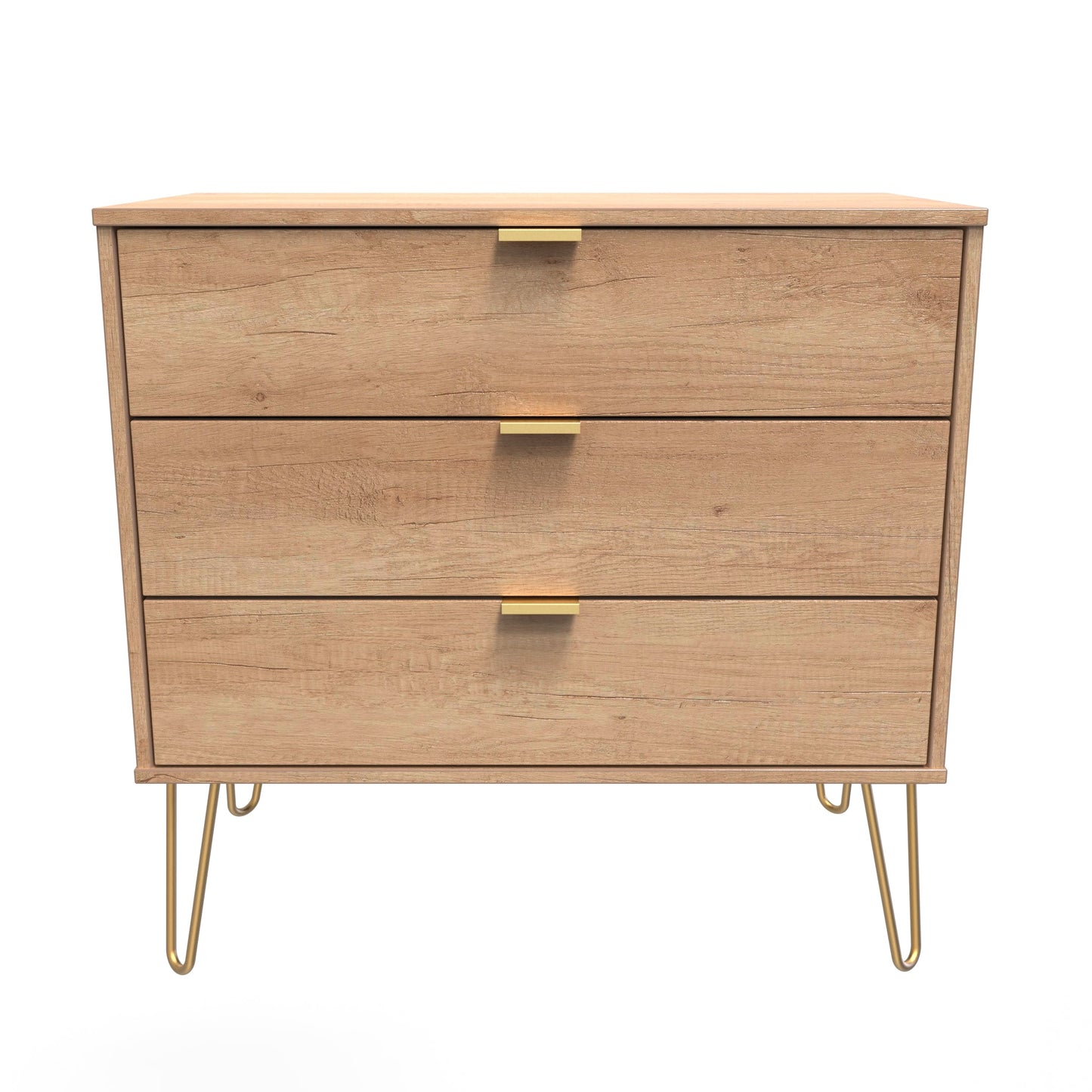 Hong Kong B Chest of Drawers Oak 3 Drawers 77cm