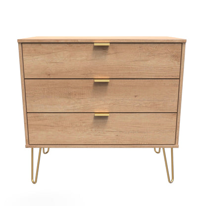 Hong Kong B Chest of Drawers Oak 3 Drawers 77cm