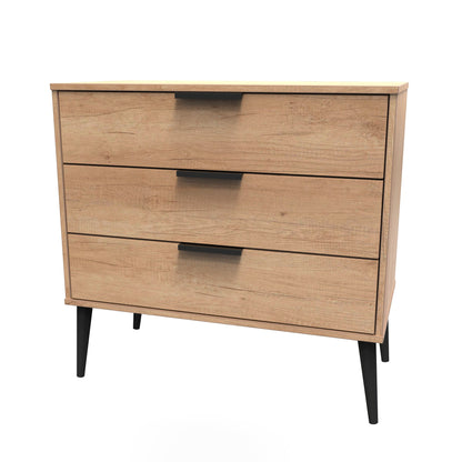 Hong Kong B Chest of Drawers Oak 3 Drawers 77cm