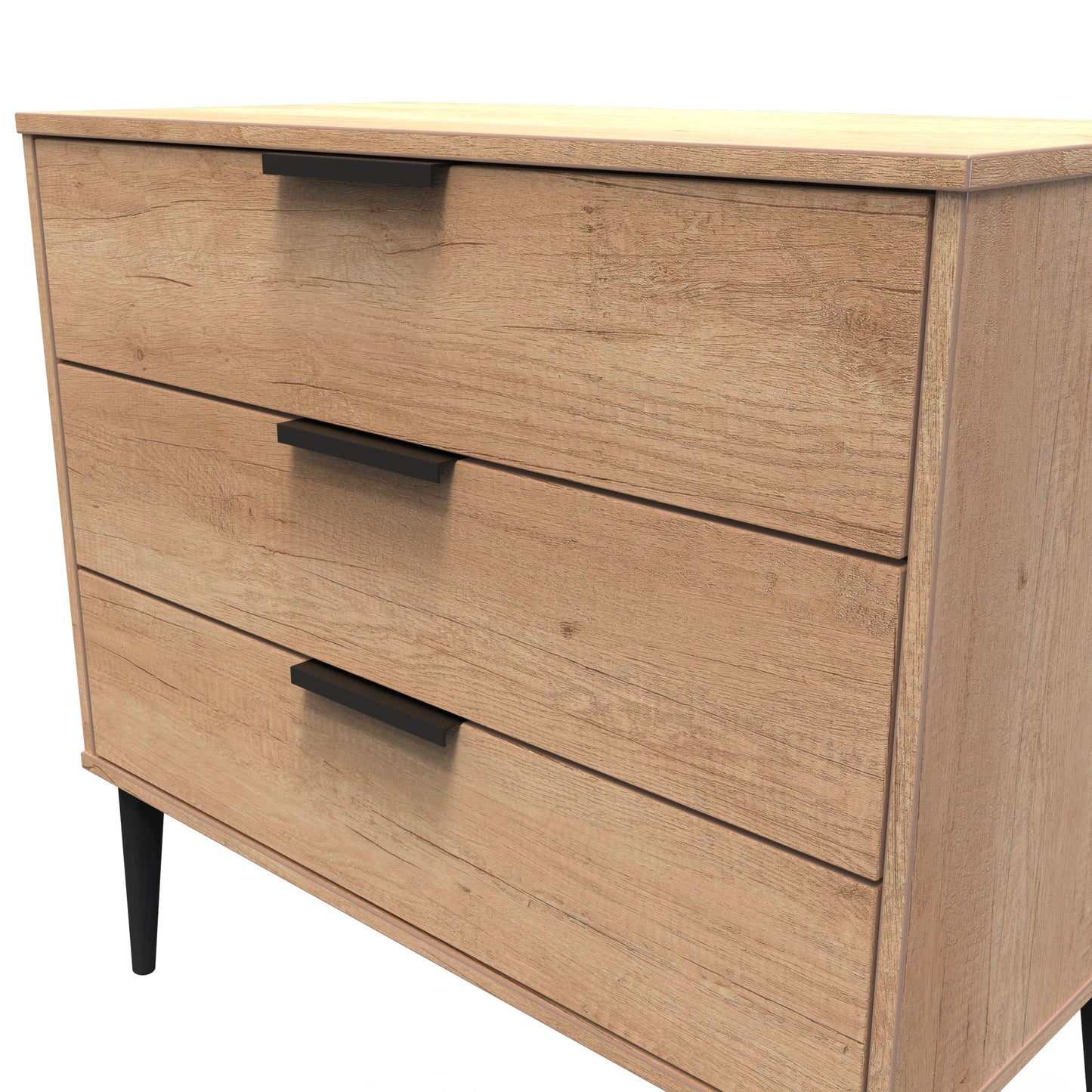Hong Kong B Chest of Drawers Oak 3 Drawers 77cm