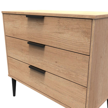 Hong Kong B Chest of Drawers Oak 3 Drawers 77cm