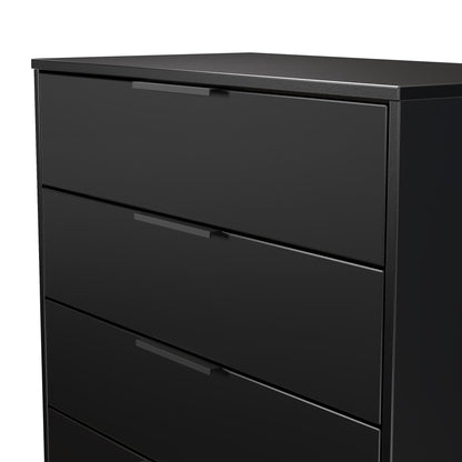 Hong Kong B Chest of Drawers Black 4 Drawers 93cm