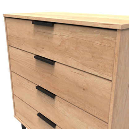 Hong Kong B Chest of Drawers Dark Oak 4 Drawers 93cm