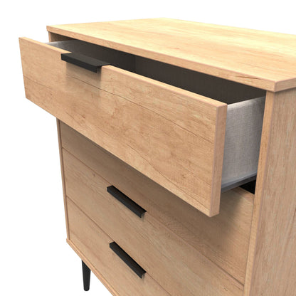 Hong Kong B Chest of Drawers Dark Oak 4 Drawers 93cm
